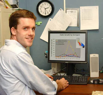 UC Davis mosquito researcher Chris Barker will speak on "Environmental Drivers of Large-Scale Spatial and Temporal Patterns in Mosquito Abundance and Virus Transmission in California” on Nov. 26 from 12:10 to 1 p.m. in 122 Briggs, UC Davis. (Photo by Kathy Keatley Garvey)