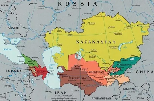 THIS MAP of Central Asia appears in a blog written by Joy Landis of Michigan State University's IPM Program. She's chronicling the IPM team's travels at http://www.ipmglobal.blogspot.com/