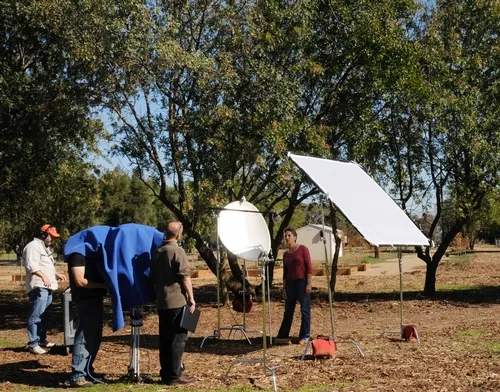 ENTOMOLOGIST Lynn Kimsey, director of the Bohart Museum of Entomology and professor and vice chair of the UC Davis Department of Entomology, readies for an interview with "Life After People." (Photo by Kathy Keatley Garvey)