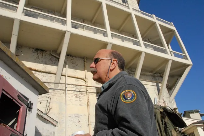 UC Davis forensic entomologist Robert Kimsey on Alcatraz Island. (Photo by Kathy Keatley Garvey)