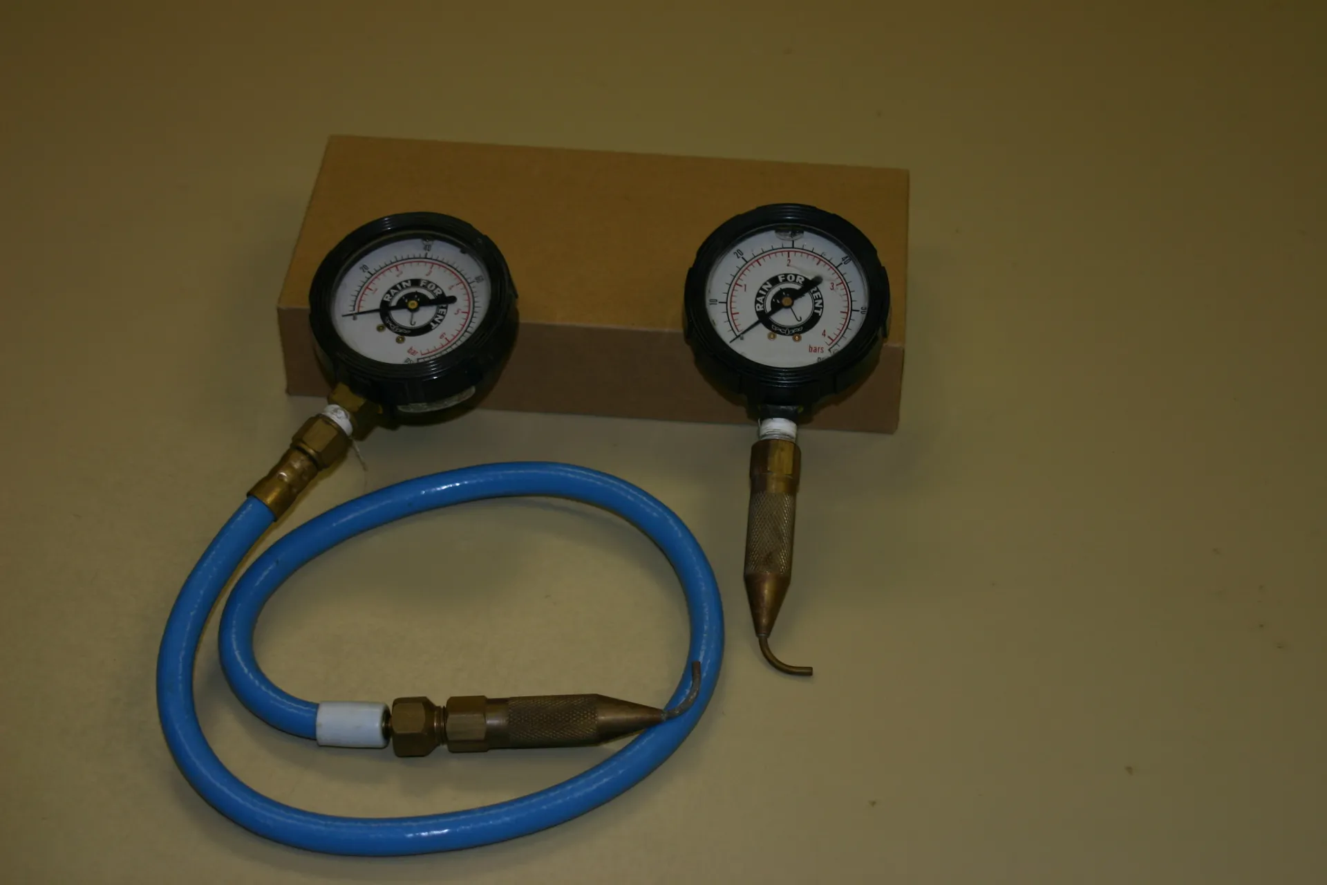 Pressure gauges with pitot tubes attached. These are handy for taking pressure measurements in sprinkler and microirrigation systems.Photo: L Schwankl