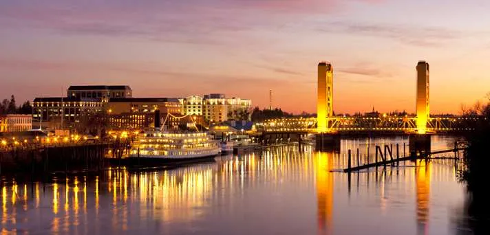The Tower Bridge with Embassy Suites in background