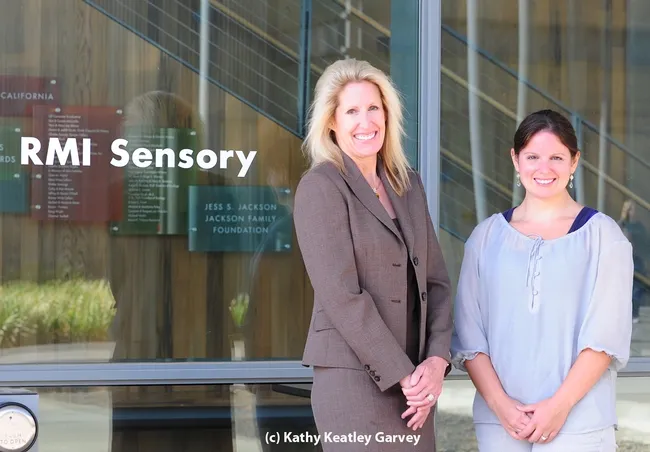 Ready to greet visitors are RMI executive director Clare Hasler-Lewis (left) and event coordinator Tracy Dickinson. (Photo by Kathy Keatley Garvey)