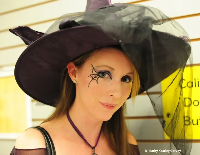 Kara Handy of Davis wore this creative costume. (Photo by Kathy Keatley Garvey)