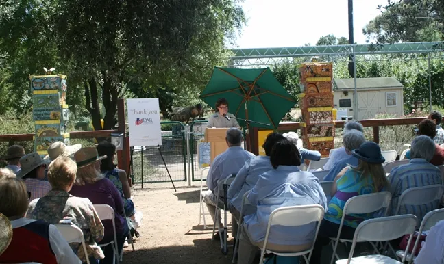 California state DAR regent Debbie Jamison addresses the crowd. (UC Davis photo by Chris Akins)