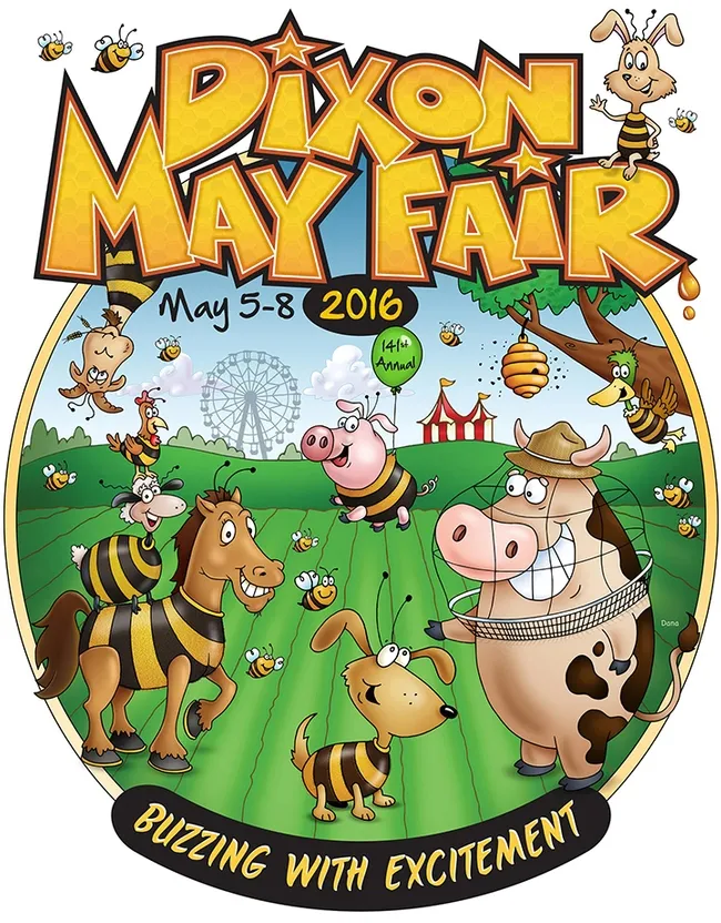 Buzzing with Excitement: This is the logo that graphic artist Steve Dana of Dixon created for the 141st annual Dixon May Fair.