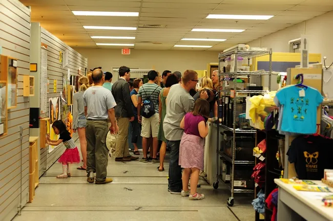 Crowds fill the open houses at the Bohart Museum of Entomology. Weekend open houses take place throughout the year. (Photo by Kathy Keatley Garvey)