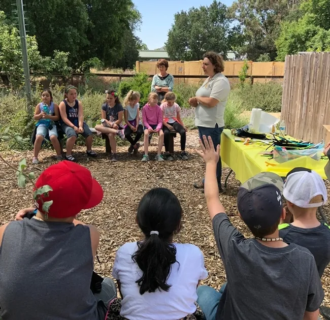 Extension apiculturist Elina Lastro Niño talks about the importance of pollination. (Photo by Kathy Keatley Garvey)