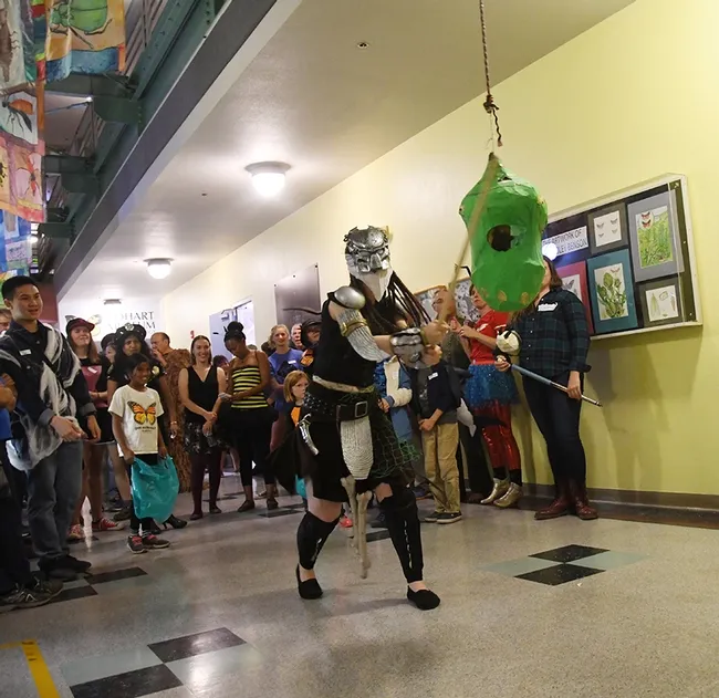 UC Davis entomology student Laurie Casebier takes a swing. (Photo by Kathy Keatley Garvey)