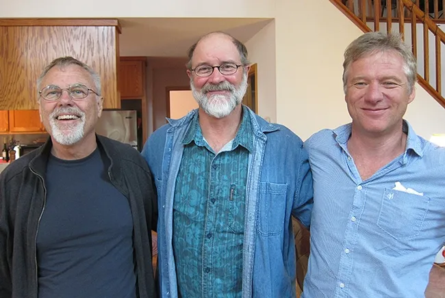 Honey bee geneticist Robert Page Jr. (left) with colleagues: bee breeder-geneticist Kim Fondrk of UC Davis, and Martin Beye, former postdoctoral fellow in the Page lab and now a professor at the University of Düsseldorf, Germany.