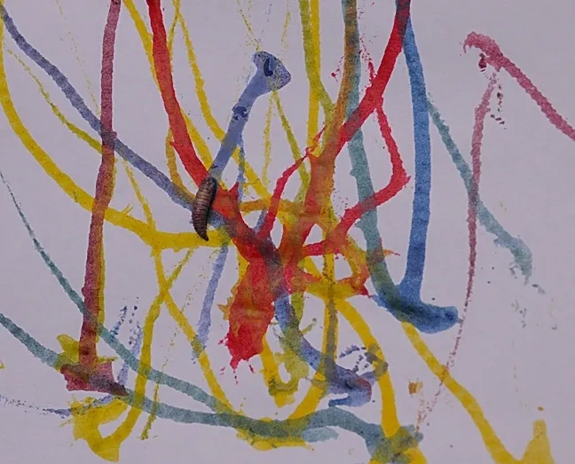 This maggot art is the work of entomologist-artist Diane Ullman, professor of entomology at UC Davis and former chair of the department. She served as the co-founding director of the UC Davis Art/Science Fusion Program. (Photo by Kathy Keatley Garvey)