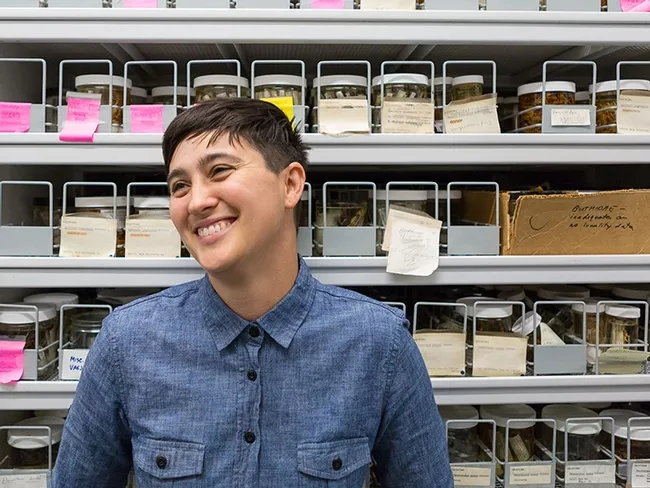 Scorpion scientist Lauren Esposito, who holds a doctorate in arachnology from the American Museum of Natural History, has worked at the California Academy of Science since 2015. (California Academy of Science Photo)