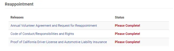 Reappointment Home screen notice