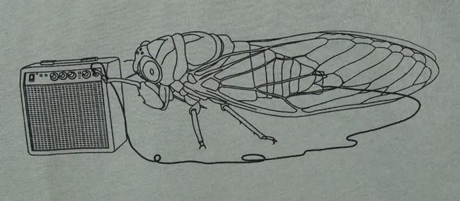 You know how loud cicadas are? Well, doctoral student/nematologist Corwin Parker drew this prize-winning sketch for a EGSA t-shirt: a cicada plugged into an amp.