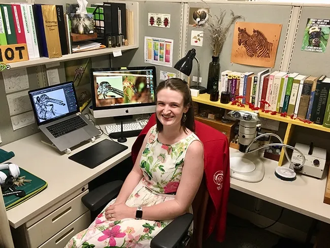 UC Davis doctoral candidate Charlotte Herbert Alberts in her habitat.