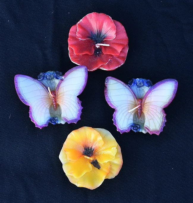 Beeswax candles are cleaner, brighter and burn longer than other candles, plus, crafters can be very creative. (Photo by Kathy Keatley Garvey)