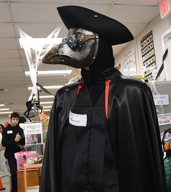 Parras Mcgrath drew a lot of comments with this costume. (Photo by Kathy Keatley Garvey)