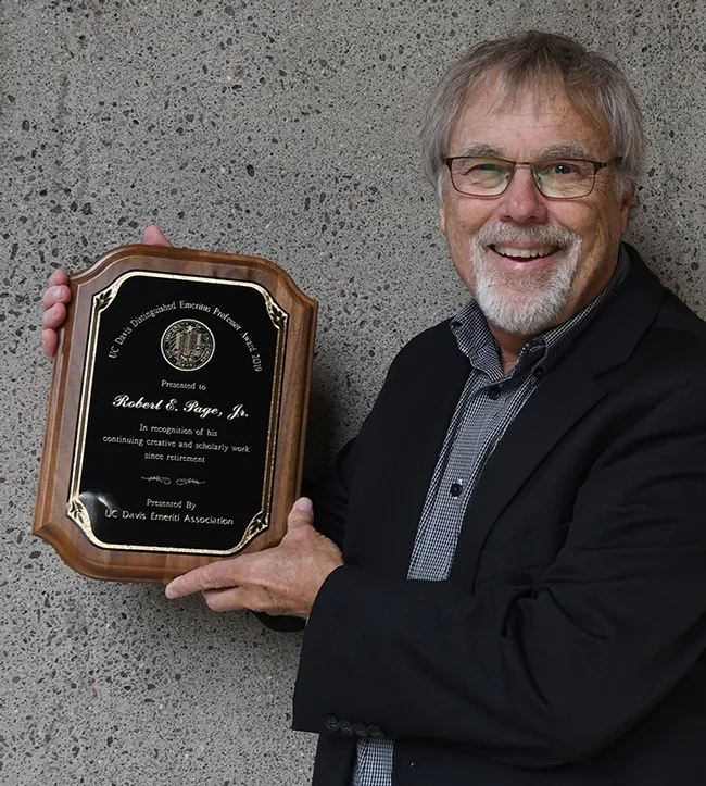 Internationally recognized honey bee geneticist Robert E. Page Jr., recipient of the 2019 UC Davis Distinguished Emeritus Award. (Photo by Kathy Keatley Garvey)