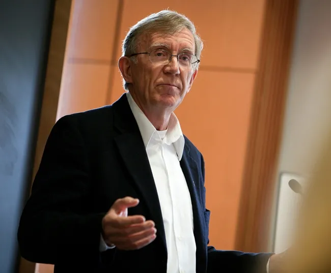 Michael Hoffmann sharing his expertise on climate change.