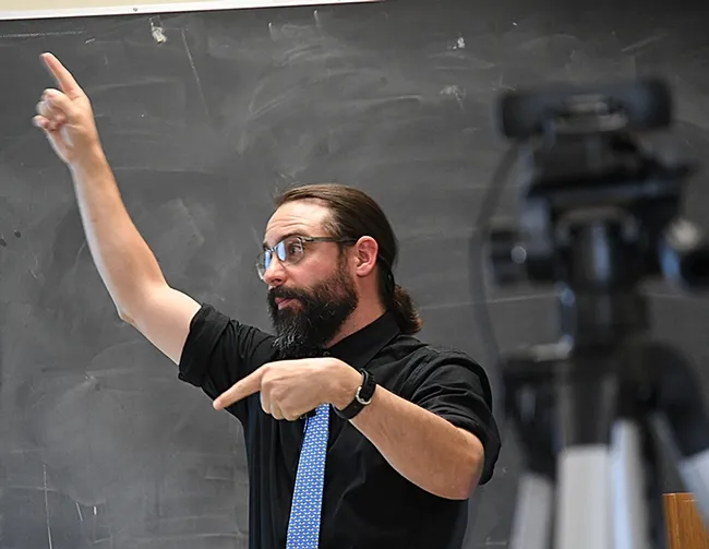 "Okay, we don't maybe generally care about the abdomen and maybe we don't care that much about insect genitalia, but I care about insect genitalia and a lot of insects do, too."--Brendon Boudinot (Photo by Kathy Keatley Garvey)