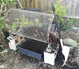 Rotary compost sifter