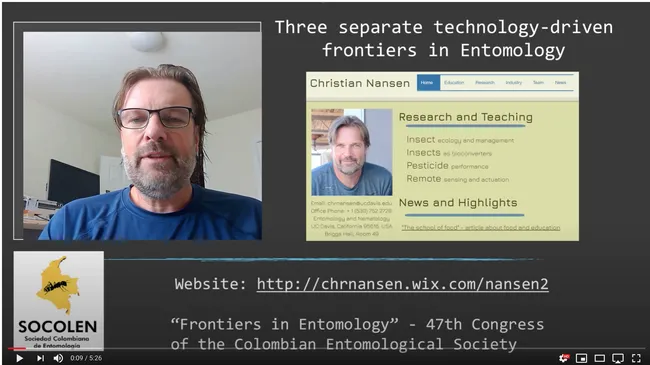 UC Davis agricultural entomologist Christian Nansen delivering his keynote presentation to the 47th Congress of the Colombian Entomology Society.