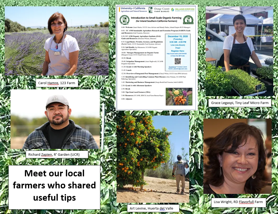 farmer tip collage organic ag workshop