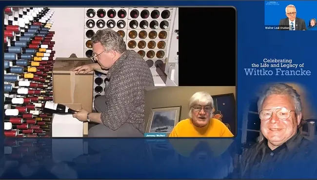 Internationally known organic chemist Wittko Francke was known for his abundant and cherished wine cellar. (Screenshot)