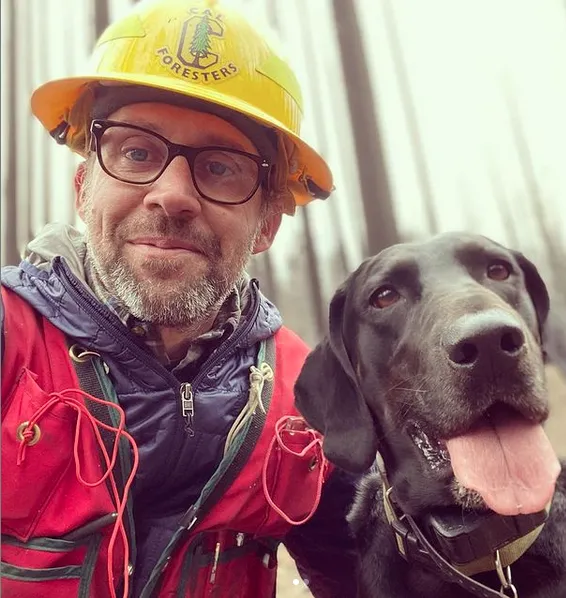 Ryan Tompkins and dog