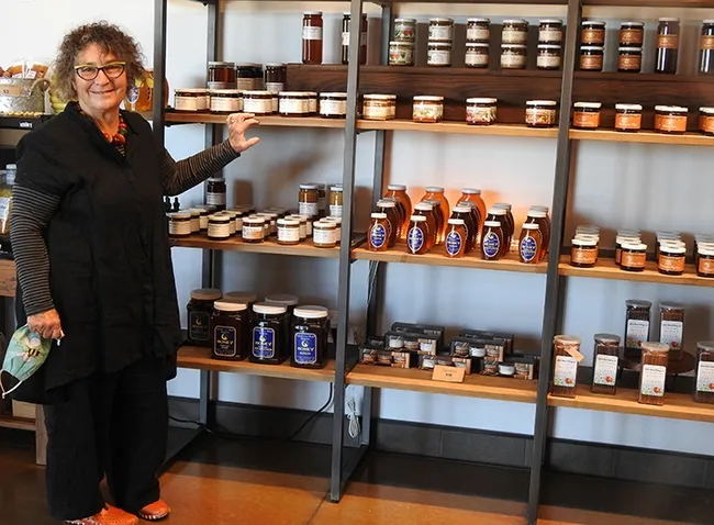 "Queen Bee" Amina Harris of Z Specialty Food is also the executive director of the UC Davis Honey and Pollination Center. (Photo by Kathy Keatley Garvey)