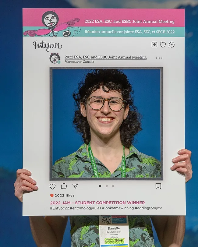 UC Davis entomology doctoral candidate Danielle Rutkowski won an Entomological Society of America President's Prize for the second consecutive year. (Photo courtesy of ESA)