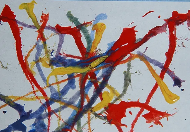 A work of art: Maggot Art being done at a UC Davis Picnic Day. (Photo by Kathy Keatley Garvey)