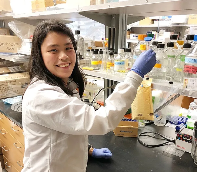 UC Davis entomology major Rachel Swey is a research assistant in the laboratory of UC Davis distinguished professor Bruce Hammock.