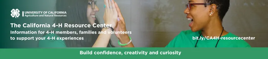 California 4-H Resource Center - 2 youth facing each other with a high five