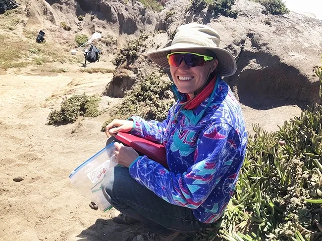 UC Davis community ecologist Rachel Vannette at work. She is an associate professor, Chancellor's Fellow and vice chair of the UC Davis Department of Entomology and Nematology.