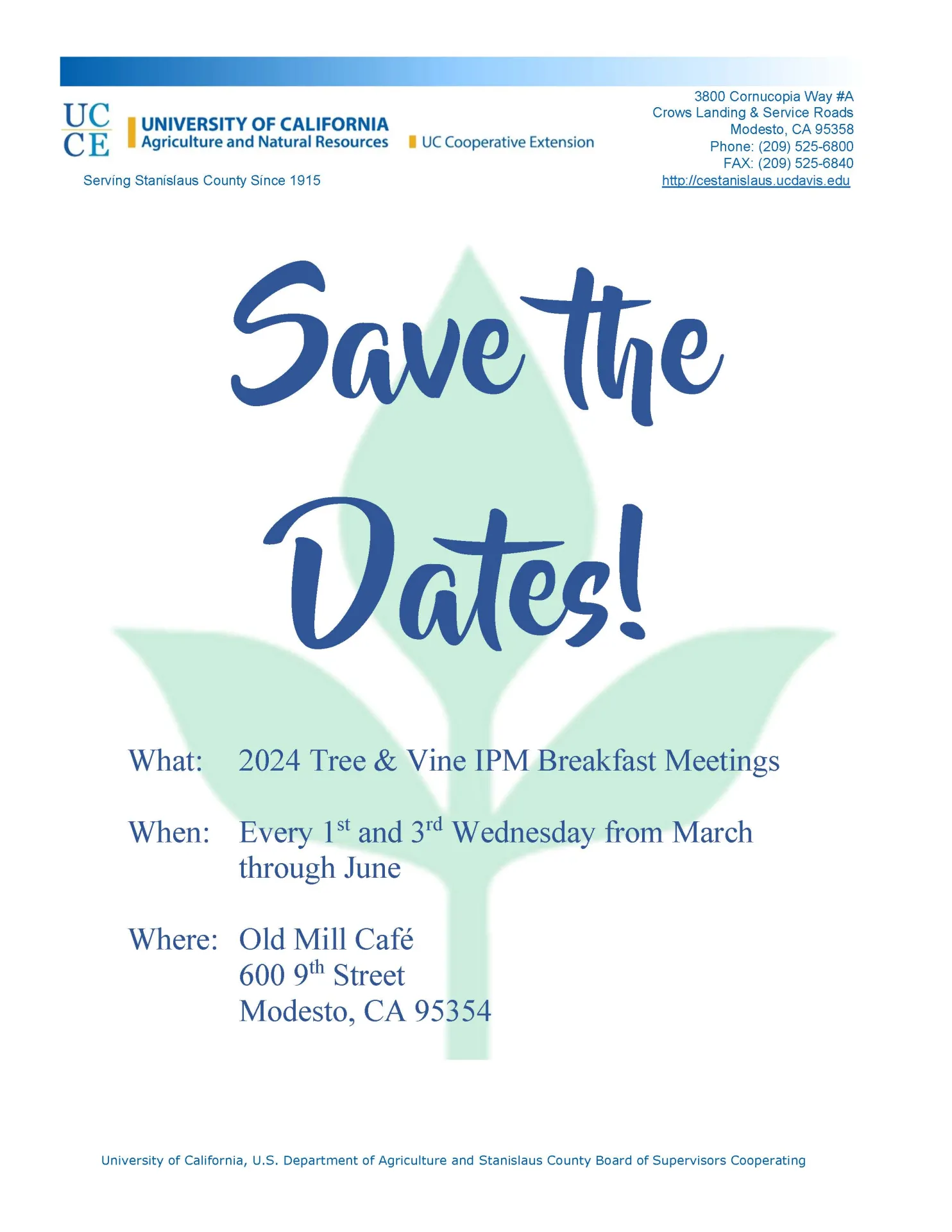 Save the Date IPM Breakfast Meetings 2024