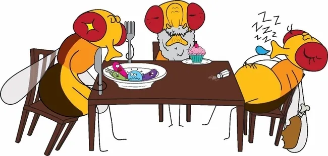 A cartoon from the William Ja lab. Ja, with the Herbert Wertheim Scripps UF Institute for Biomedical Innovation and Technology in Jupiter, Florida, will speak on "Eat, Excrete, & Die: Regulation of Homeostatic Behaviors and Aging in Drosophila" at 4:10 p.m., Monday, Jan. 22.