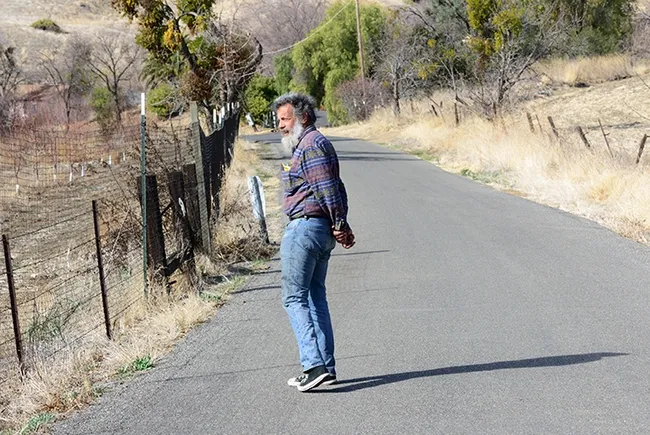UC Davis Distinguished Professor Emeritus Art Shapiro monitoring the butterfly population in Gates Canyon, Vacaville, on Jan. 25, 2014. He is newly retired from the Department of Evolution and Ecology. Before joining that department, he was an adjunct professor with the Department of Entomology, now the Department of Entomology and Nematology. (Photo by Kathy Keatley Garvey)