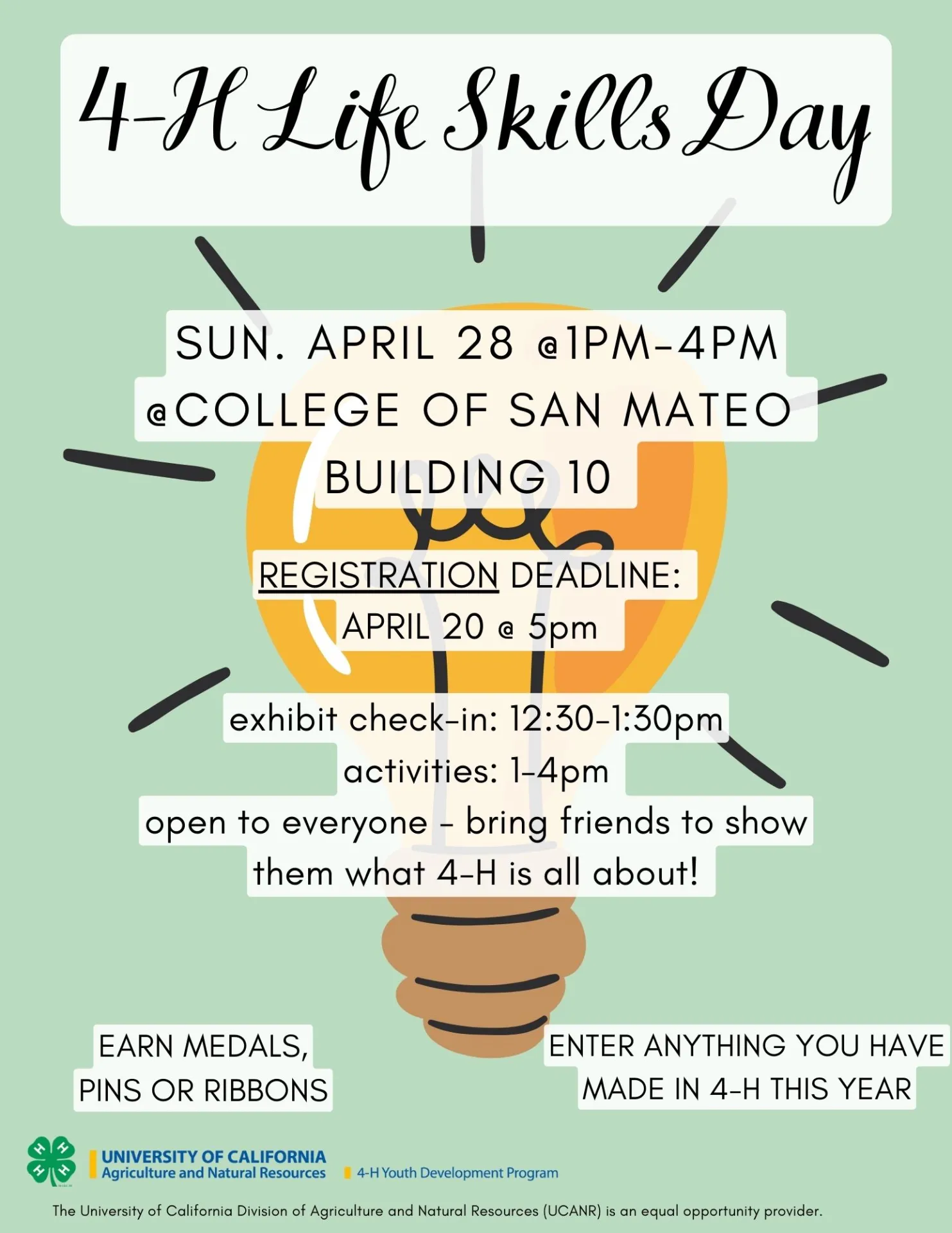 4-H Life Skills Day - flyer