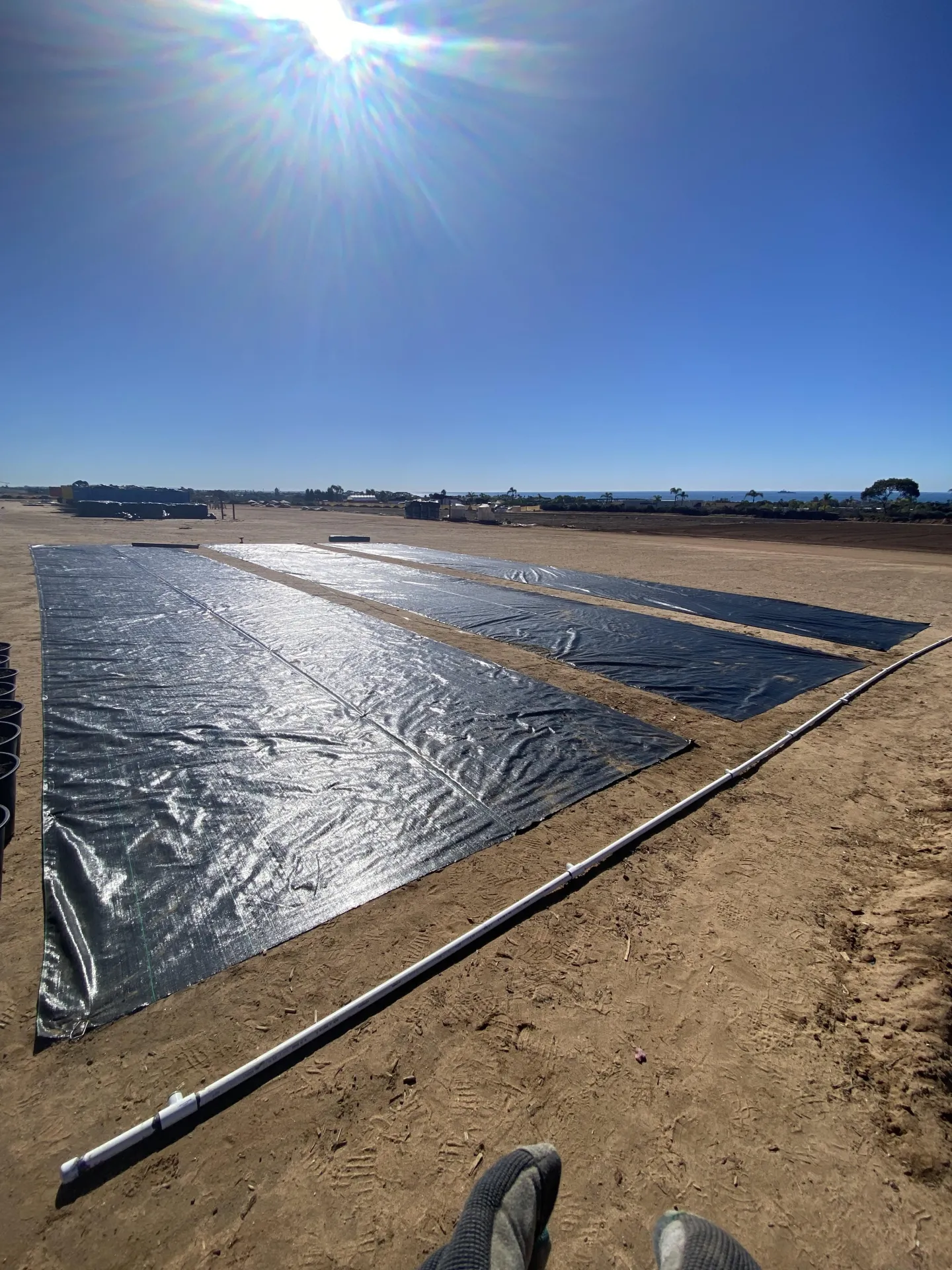 Figure 14. Ground cover was placed as a footprint of the outdoor growing area.