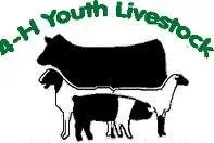 Cow, sheep, goat and pig with words 4-H youth livestock
