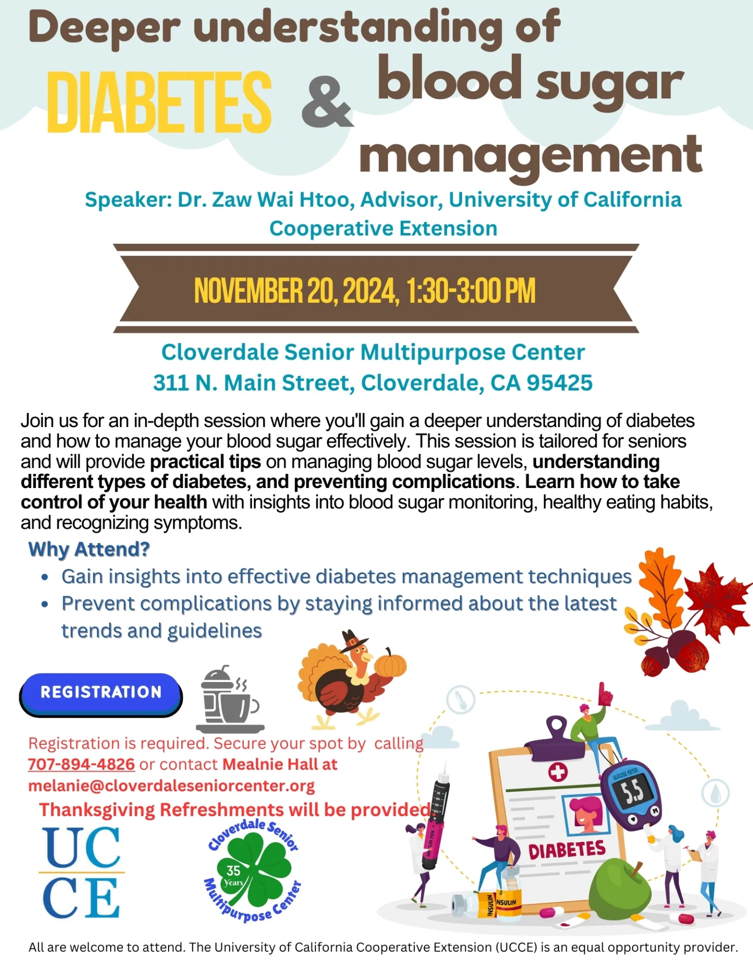 Diabetes and blood sugar management session1- November 20 2024 CSMC Flyer
