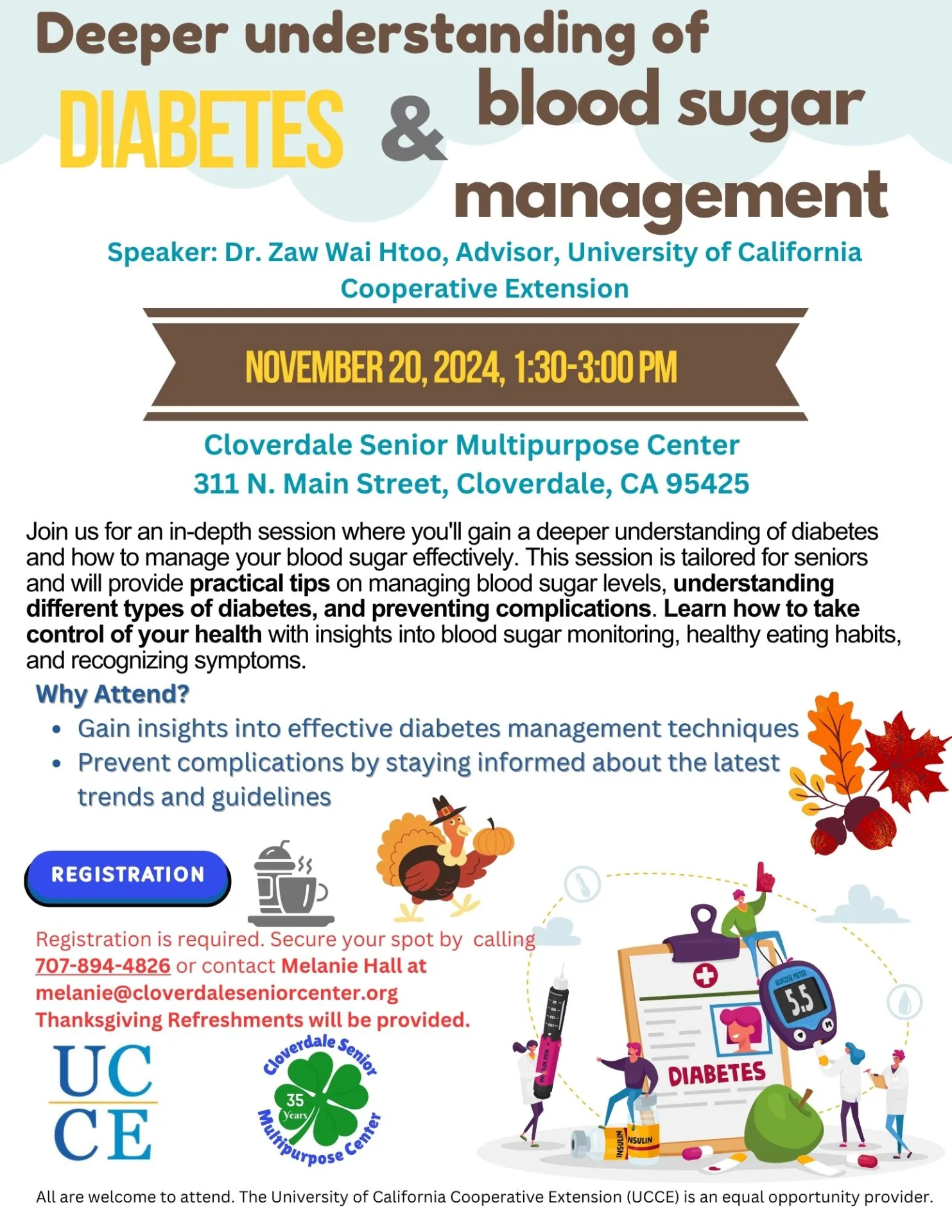 Diabetes and blood sugar management Workshop @CSMC UCCE