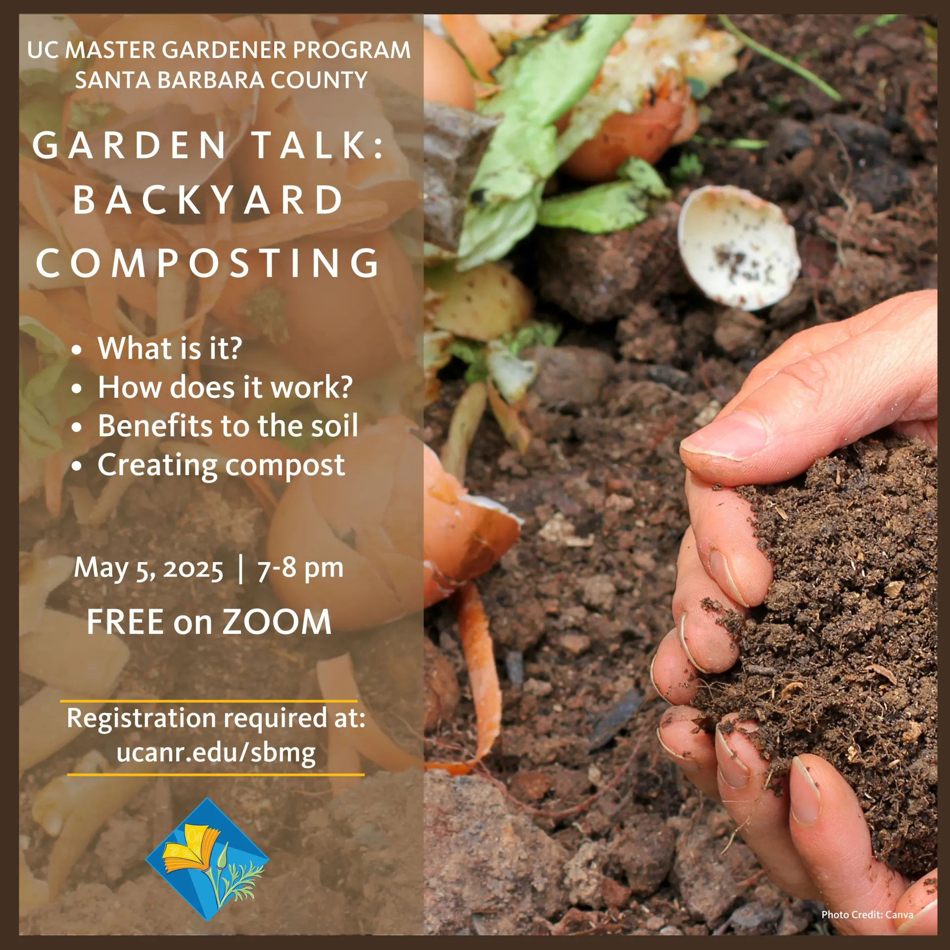 Picture of a hands holding compost.
