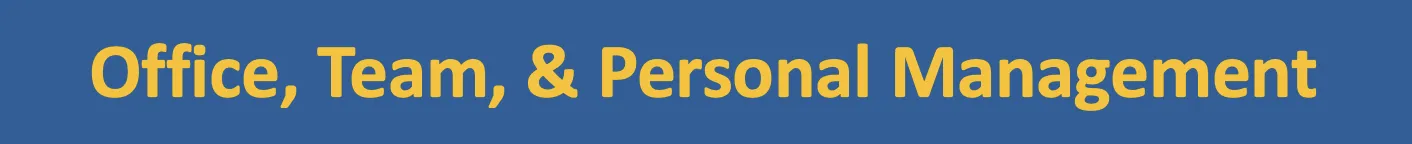 Office, Team, and Personal Management Banner