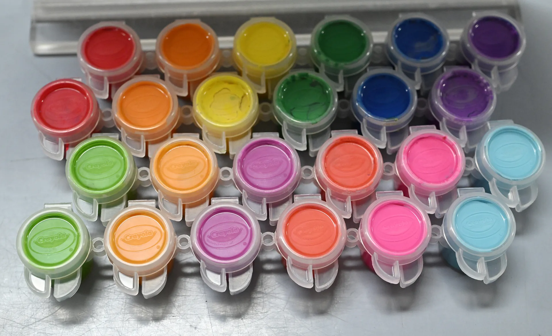 Colorful paint choices. (Photo by Kathy Keatley Garvey)