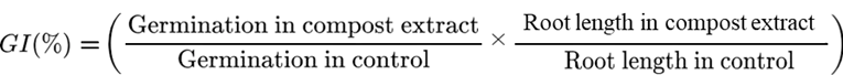 Formula for calculating germination index
