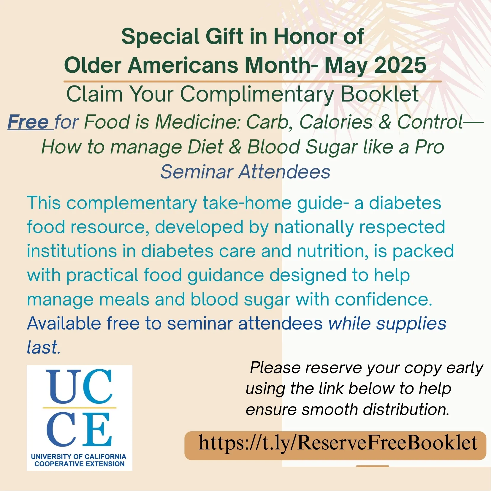 Program Announcement -Special Gift in honor of Older Americans Month May 2025