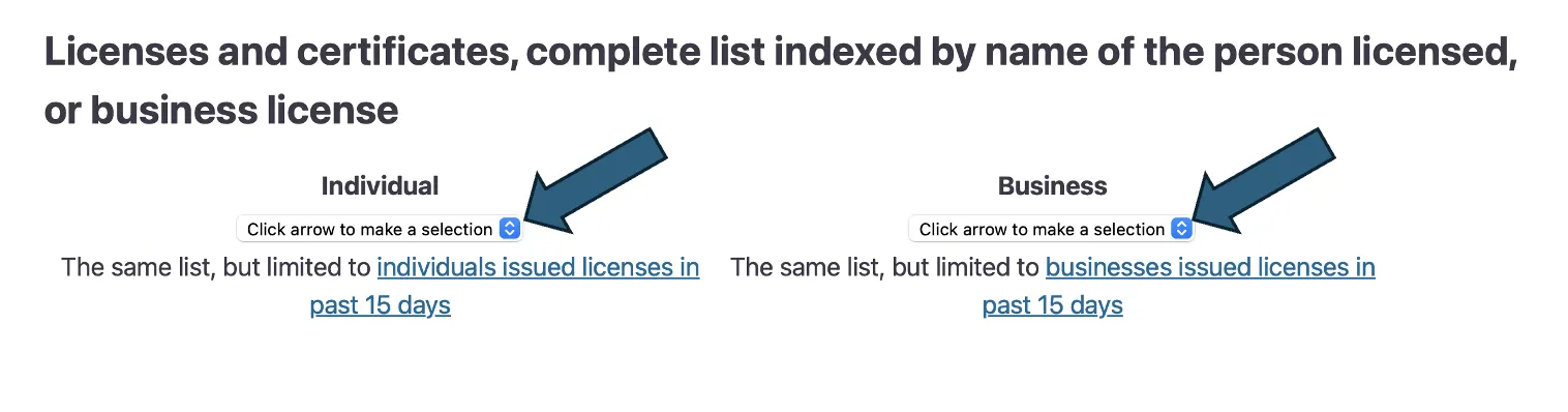 DPR licenses blue arrows