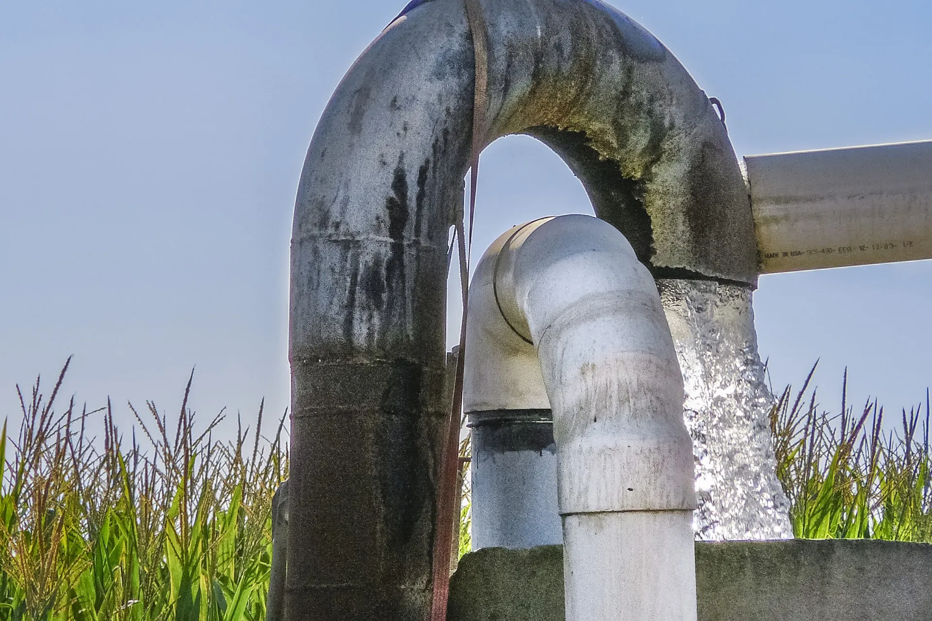 Well pumps into an irrigation system